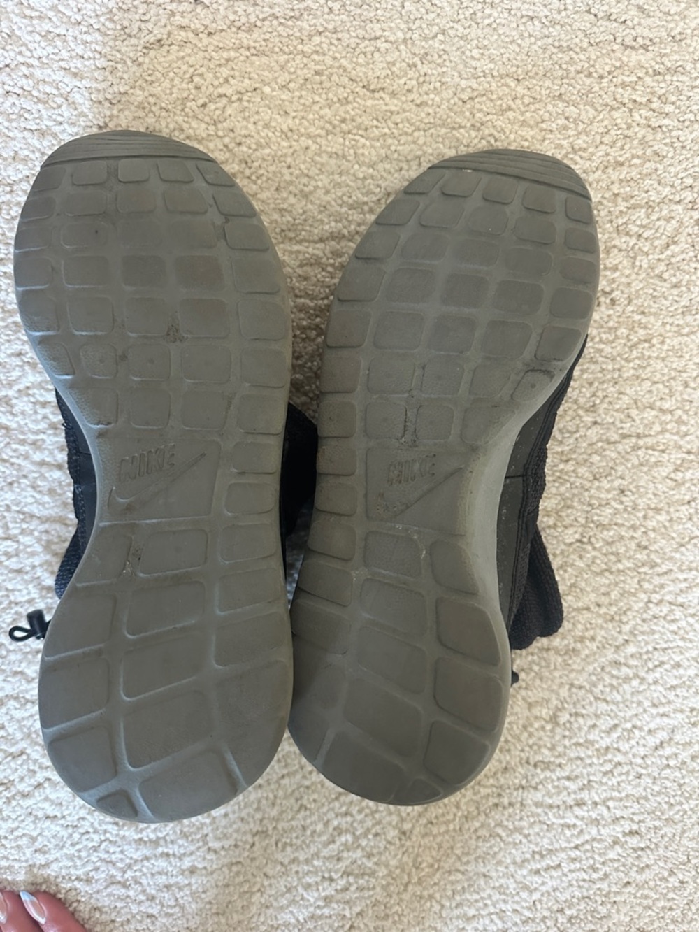 Nike Black Knit High-Top Sneakers with Gray Soles and fur - Picture 7 of 9